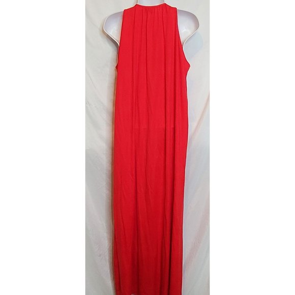 Vintage Bill Blass Wrap Halter Dress Red Tie Shoulder Neck One Size High Low Hem - Picture 5 of 6